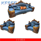 10000usd 1+1+4 Kfsee Zingana Wood Sofa Furniture