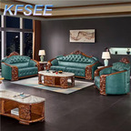 6500usd 1+2+3 Kfsee Zingana Wood Sofa Furniture
