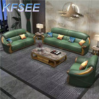 2800usd 1+2+3 Kfsee Zingana Wood Sofa Furniture