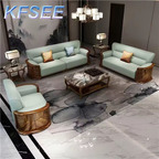 4000usd 1+2+3 Kfsee Zingana Wood Sofa Furniture
