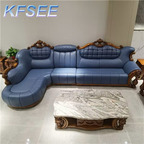 4500usd Kfsee Corner Zingana Wood Sofa Furniture