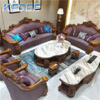 17000usd 1+2+3 Kfsee Zingana Wood Sofa Furniture