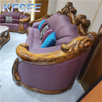 6000usd three seat Kfsee Zingana Wood Sofa Furniture