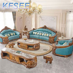 12000usd 1+2+3 Kfsee Zingana Wood Sofa Furniture