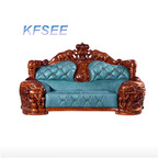 3000usd two seat Kfsee Zingana Wood Sofa Furniture