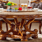1600usd 150cm Round Kfsee Zingana Wood Dining Table