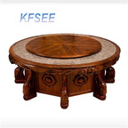2500usd 135cm Round Kfsee Zingana Wood Dining Table