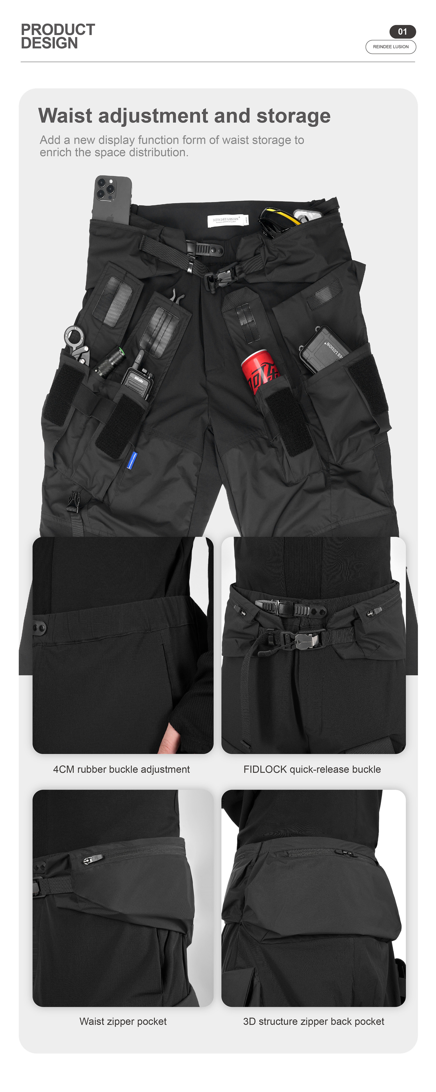 P03 MULTI-COMBINATION PIONEER DESIGN PANTS