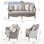 3000usd 1+2+3 Kfsee Castle Sofa Furniture