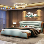 1500usd 180*200cm Solid Wood Kfsee Zingana Bedroom Bed
