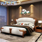 1500usd 180*200cm Solid Wood Kfsee Zingana Bedroom Bed