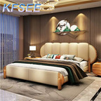 1500usd 180*200cm Solid Wood Kfsee Zingana Bedroom Bed
