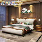 2500usd 180*200cm Solid Wood Kfsee Zingana Bedroom Bed