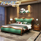 2500usd 180*200cm Solid Wood Kfsee Zingana Bedroom Bed