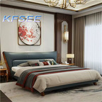 1500usd 180*200cm Solid Wood Kfsee Zingana Bedroom Bed
