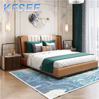 1500usd 180*200cm Solid Wood Kfsee Zingana Bedroom Bed