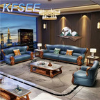 4500usd 1+2+4 Solid Wood Kfsee Zingana Sofa Furniture
