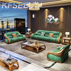 6000usd 1+2+4 Solid Wood Kfsee Zingana Sofa Furniture