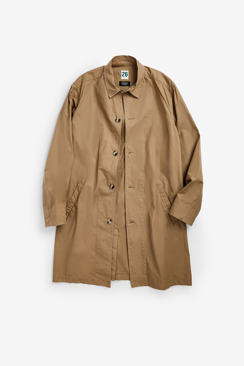 French Slant Pocket Trench Coat,Washed,unisex