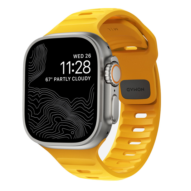 美国NOMAD赛车黄新品苹果iwatch表带Apple Watch8 Ultra绿色运动氟橡胶硅胶防水38/40/41/42/44/45/49mm男女