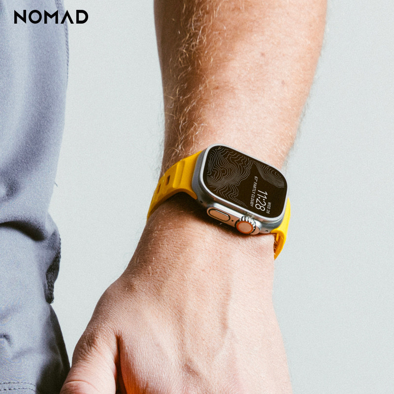 美国NOMAD赛车黄新品苹果iwatch表带Apple Watch8 Ultra绿色运动氟橡胶硅胶防水38/40/41/42/44/45/49mm男女
