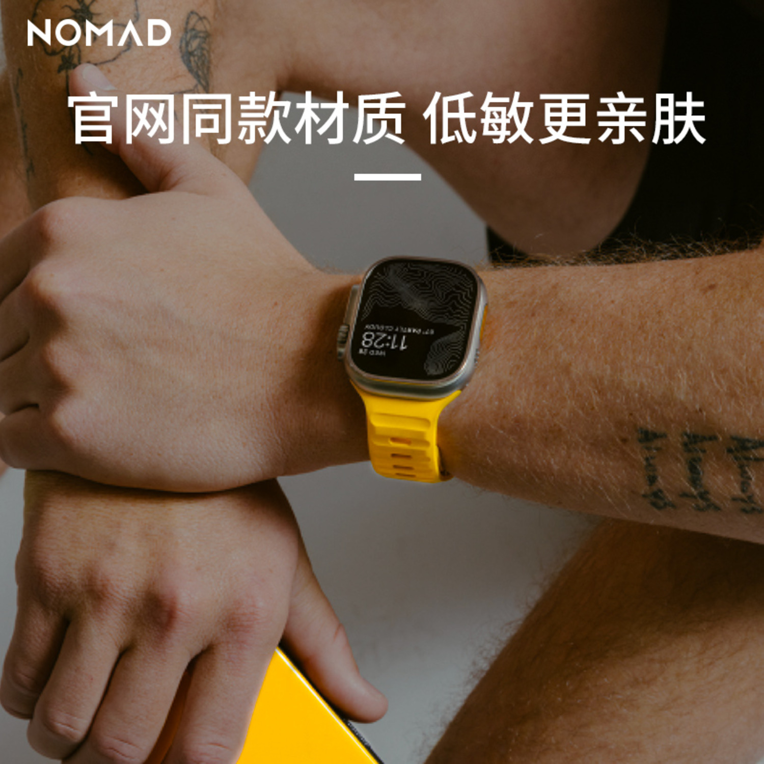 美國(guó)NOMAD賽車黃新品蘋果iwatch表帶Apple Watch8 Ultra綠色運(yùn)動(dòng)氟橡膠硅膠防水38/40/41/42/44/45/49mm男女-4