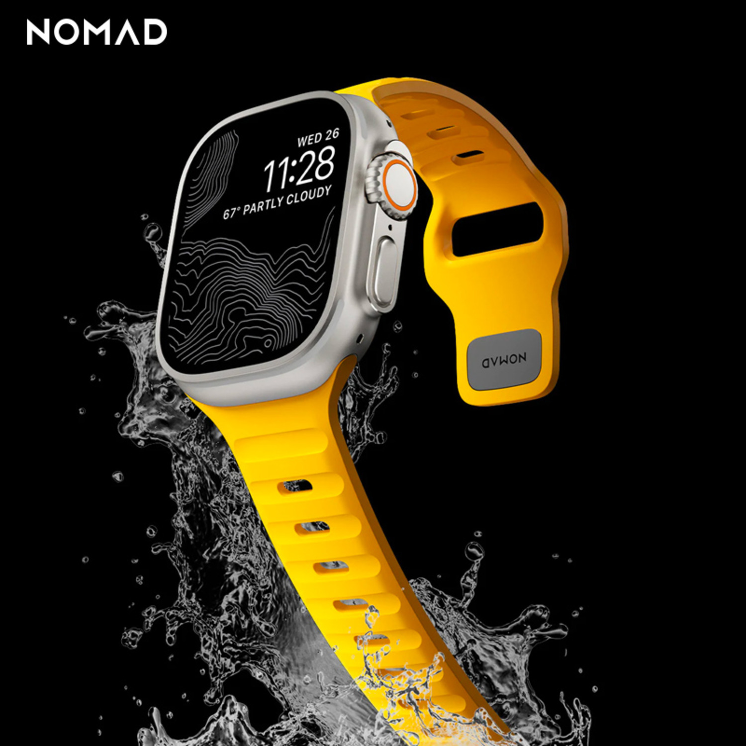 美國(guó)NOMAD賽車黃新品蘋果iwatch表帶Apple Watch8 Ultra綠色運(yùn)動(dòng)氟橡膠硅膠防水38/40/41/42/44/45/49mm男女-5