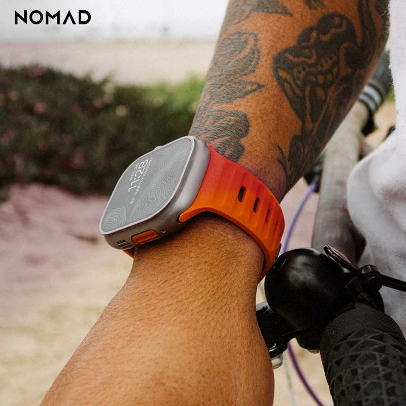 美国NOMAD午夜红新品苹果iwatch表带Apple Watch8 Ultra绿色运动氟橡胶硅胶防水38/40/41/42/44/45/49mm男女