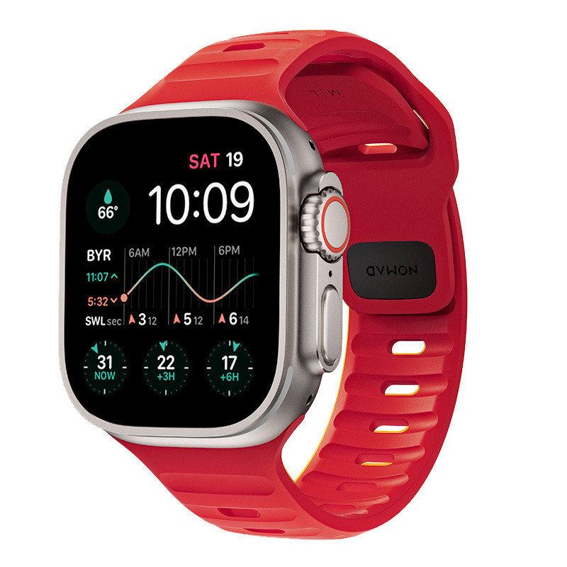 美国NOMAD午夜红新品苹果iwatch表带Apple Watch8 Ultra绿色运动氟橡胶硅胶防水38/40/41/42/44/45/49mm男女