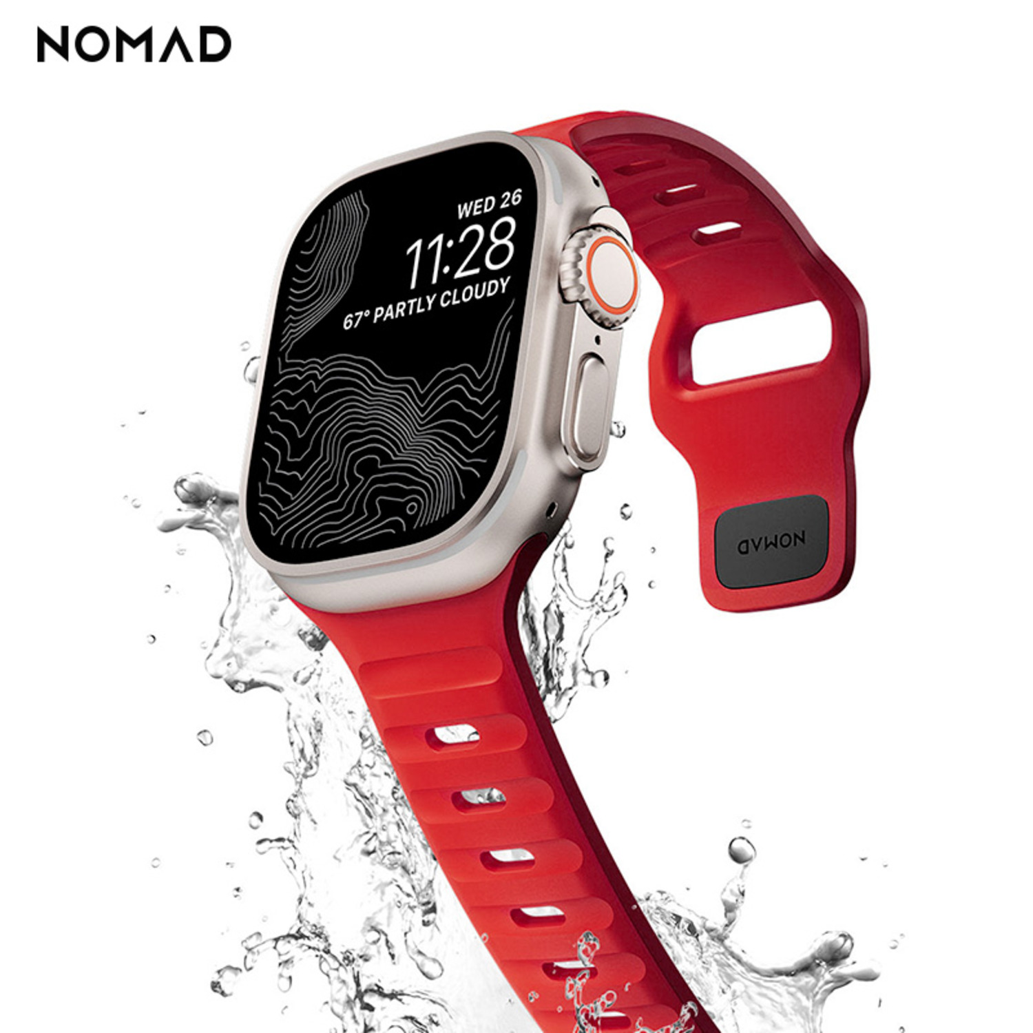 美國NOMAD午夜紅新品蘋果iwatch表帶Apple Watch8 Ultra綠色運(yùn)動氟橡膠硅膠防水38/40/41/42/44/45/49mm男女-3