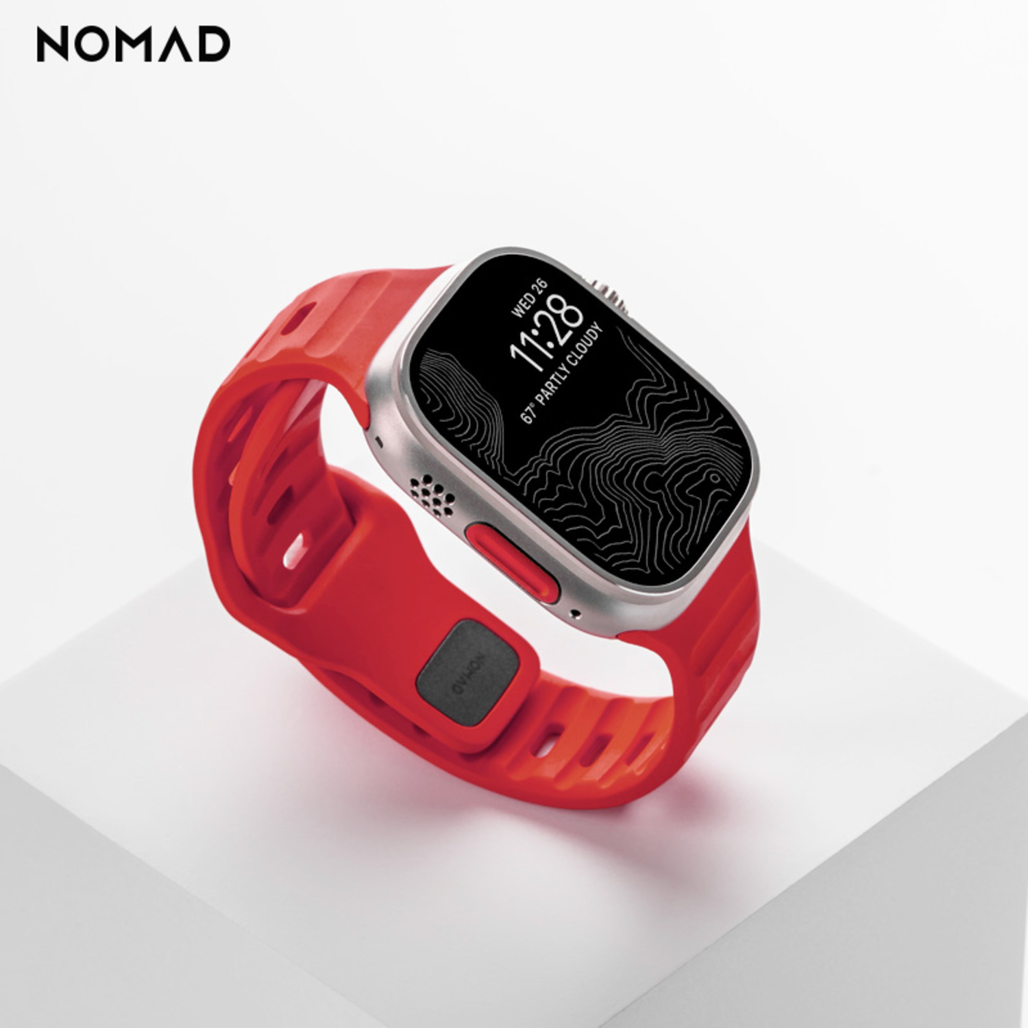 美國NOMAD午夜紅新品蘋果iwatch表帶Apple Watch8 Ultra綠色運(yùn)動氟橡膠硅膠防水38/40/41/42/44/45/49mm男女-6