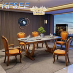 1100usd 180cm length Kfsee Zingana Wood Dining Table