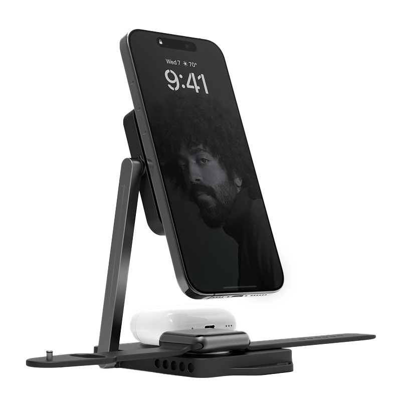 Aulumu磁吸无线充电座4合1折叠充电站器M01手机桌面支架Magsafe适用苹果iPhone15Pro Max