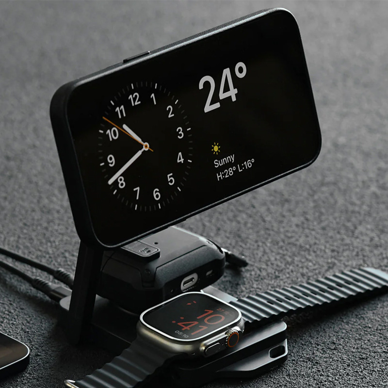 Aulumu磁吸无线充电座4合1折叠充电站器M01手机桌面支架Magsafe适用苹果iPhone15Pro Max