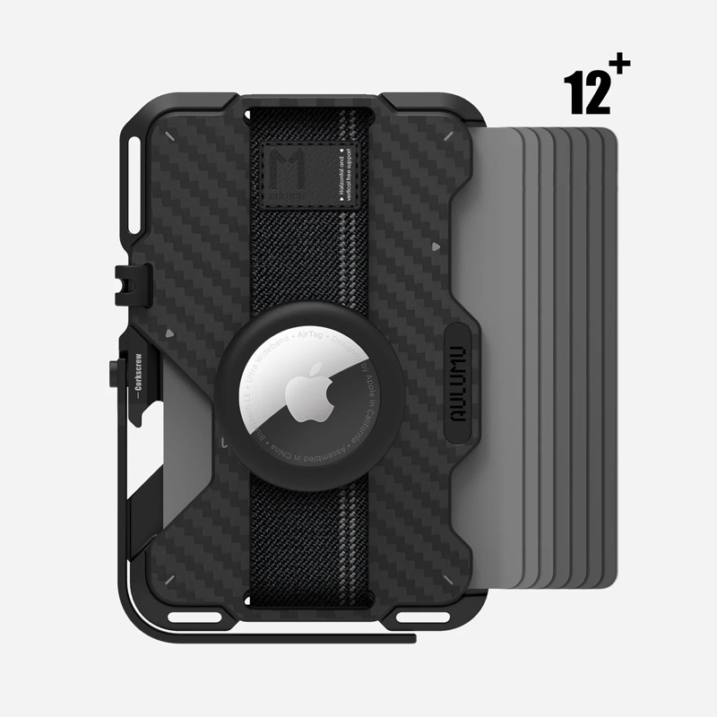 AULUMU 新品适用苹果 iPhone15promax 碳纤维/真皮磁吸卡包粘贴式隐形多角度桌面便携创意懒人支架