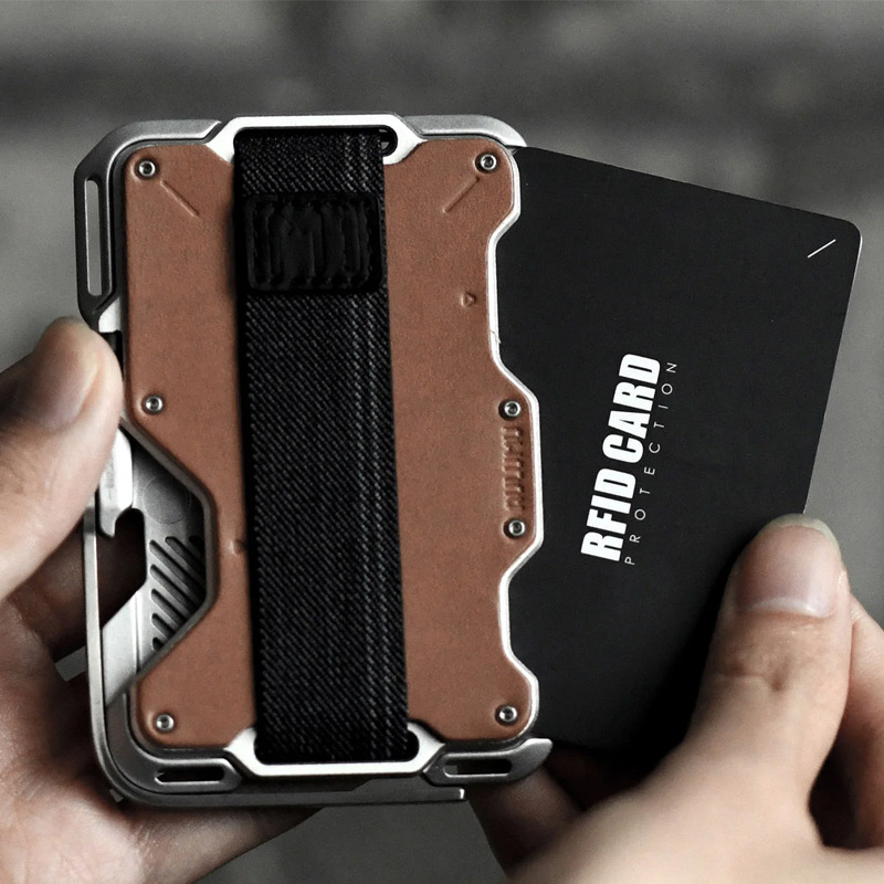 AULUMU 新品适用苹果 iPhone15promax 碳纤维/真皮磁吸卡包粘贴式隐形多角度桌面便携创意懒人支架