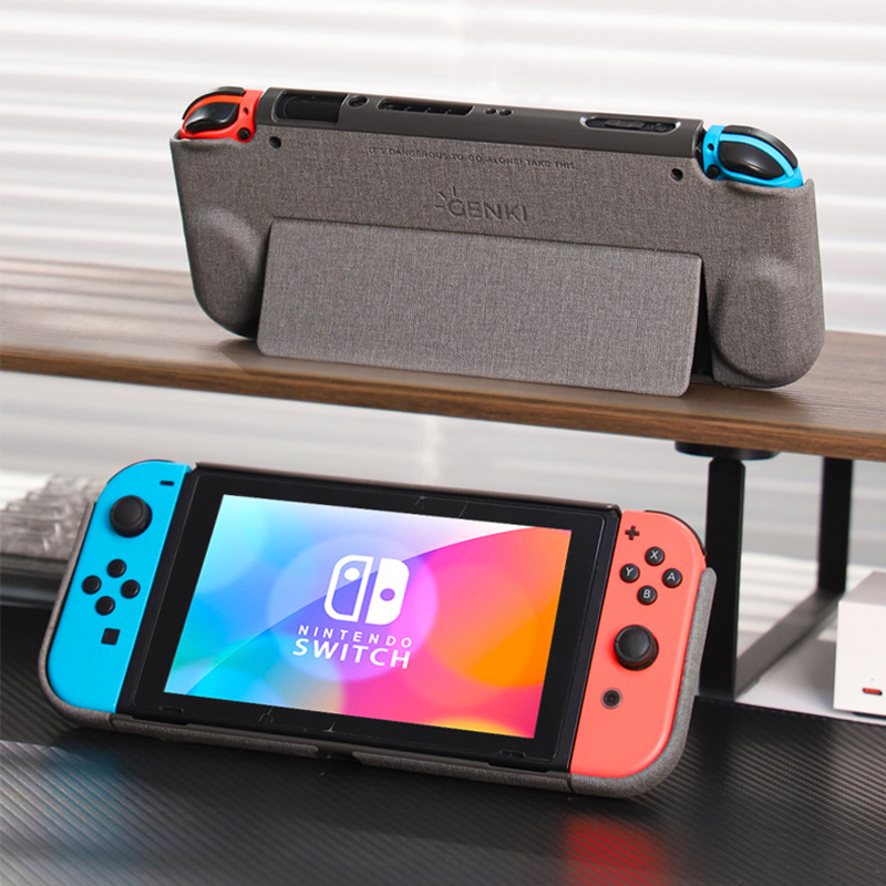 GENKI任天堂switch OLED保护壳磁吸分体保护套翻盖握把收纳包配件
