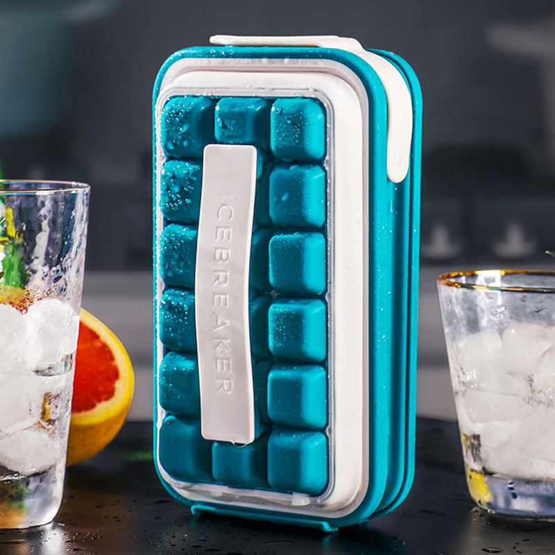 丹麦ICEBREAKER POP 高级硅胶冰块模具冰格方球形磨具（水蓝色）