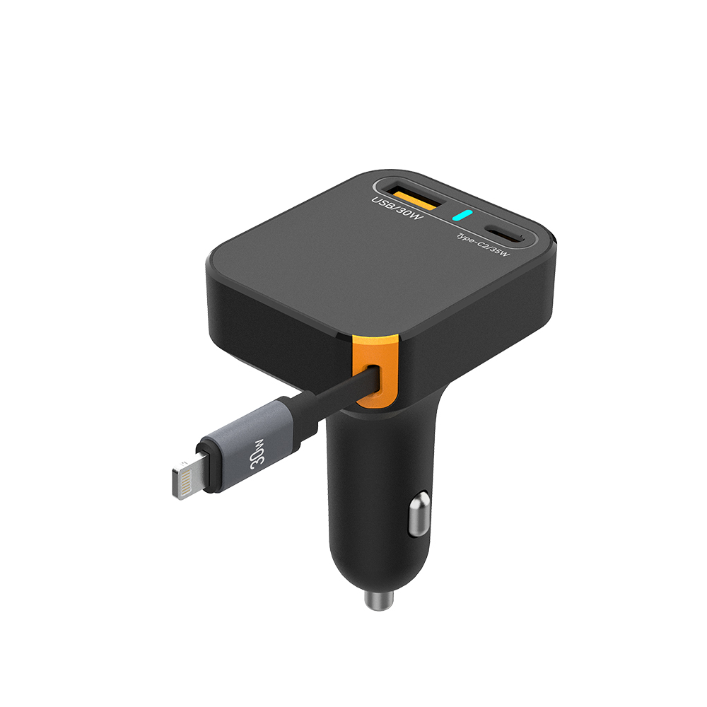 65W-RETRACTABLE CAR CHARGER