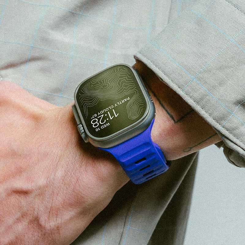 美国NOMAD午夜红新品苹果iwatch表带Apple Watch8 Ultra联名蓝色运动氟橡胶硅胶防水38/40/41/42/44/45/49mm男女