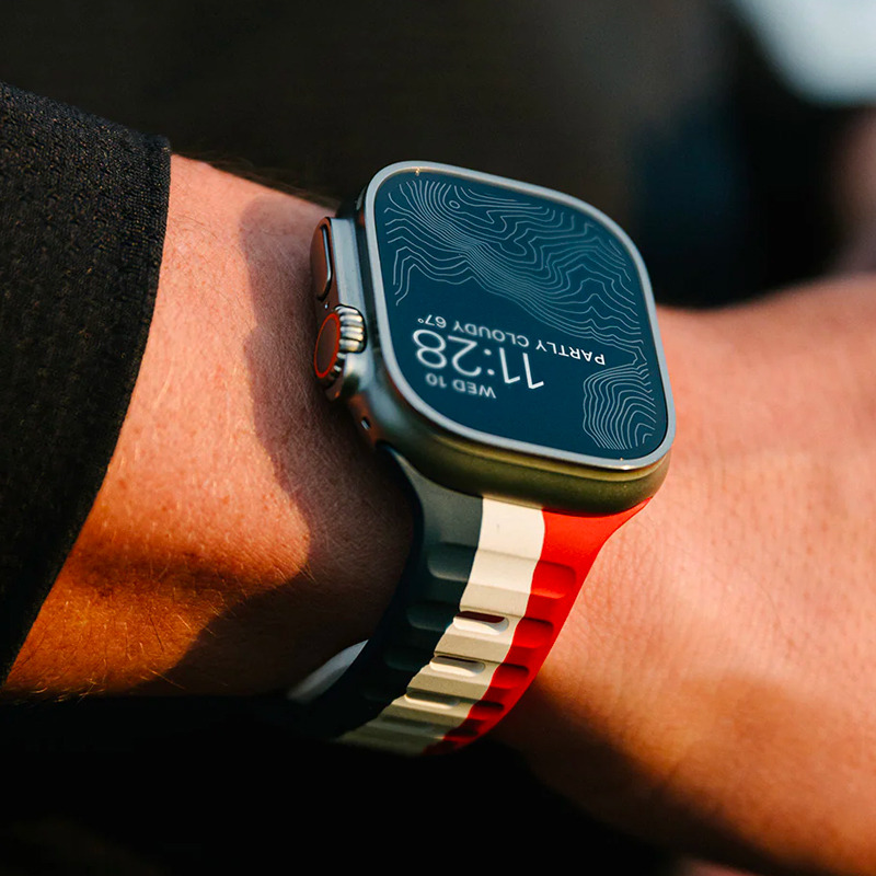 美国NOMAD午夜红新品苹果iwatch表带Apple Watch8 Ultra法国奥运联名运动氟橡胶硅胶防水38/40/41/42/44/45/49mm男女