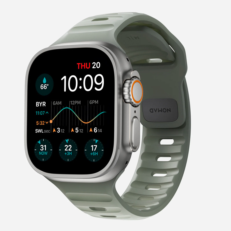 【美国NOMAD】适用applewatch苹果手表表带Ultra2运动型iwatch8氟橡胶硅胶礁石灰男士运动透气49/45/44mm