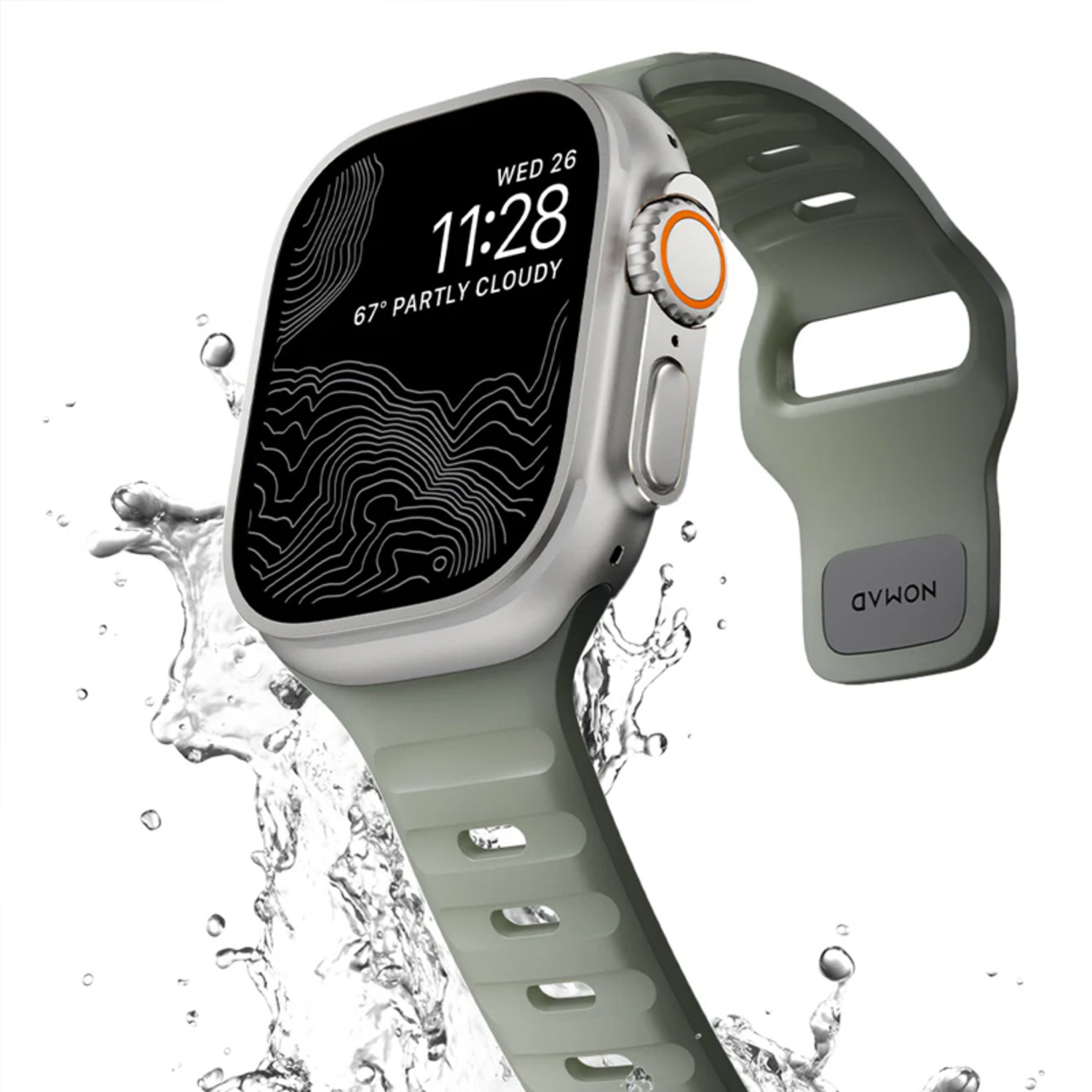 【美國NOMAD】適用applewatch蘋果手表表帶Ultra2運動型iwatch8氟橡膠硅膠礁石灰男士運動透氣49/45/44mm-5