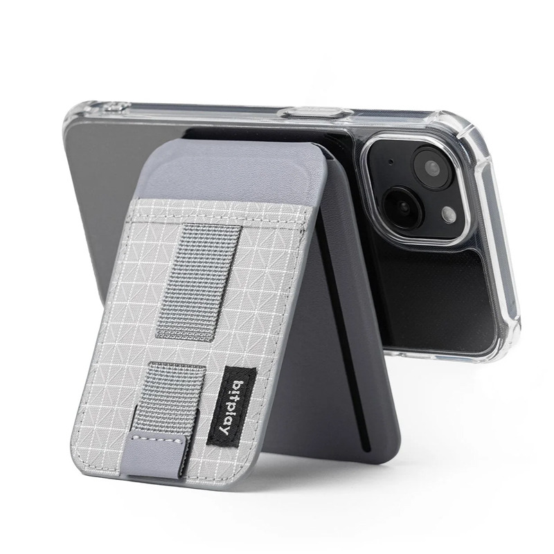 bitplay磁吸支架卡包magsafe适用iPhone15系列布艺翻盖折叠式背贴