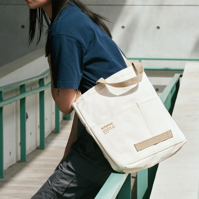 bitplay托特包包女2024新款休闲帆布手提袋通勤大容量分隔单肩包