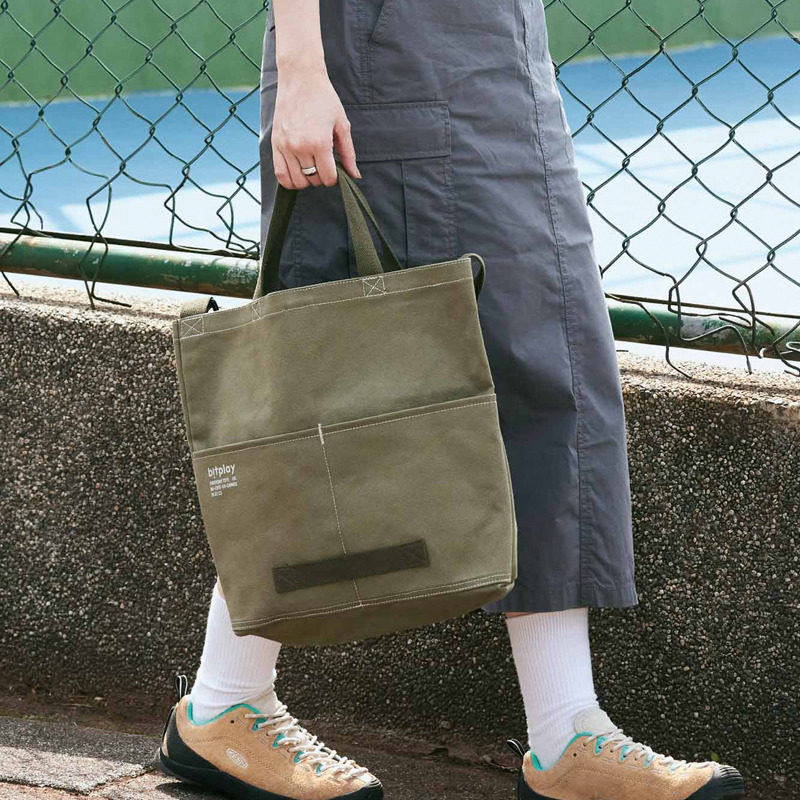 bitplay托特包包女2024新款休闲帆布手提袋通勤大容量分隔单肩包