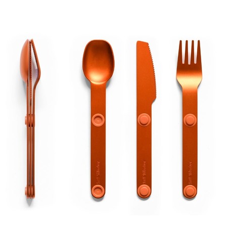 Magware - Magnetic Flatware Single Set - Orange 磁吸太空铝餐具 - 单套 - 橙色