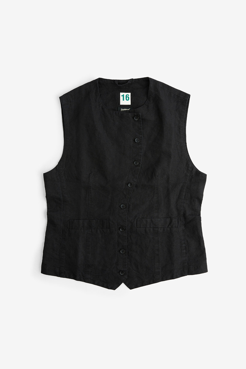 Japanese paper linen french work vest,unisex