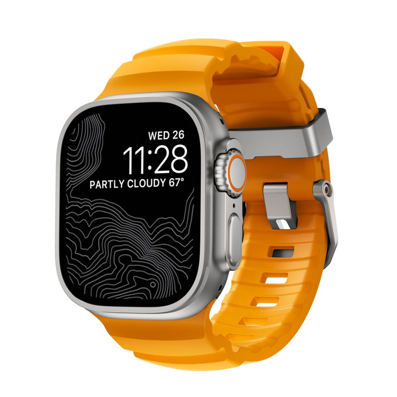 美国NOMAD适用iwatch苹果手表表带applewatch9Ultra2运动苹果手表s10表带Ultra3新品钛合金氟橡胶硅胶49/45mm