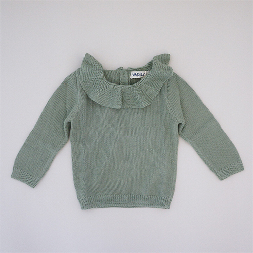 墨绿色手工针织衣